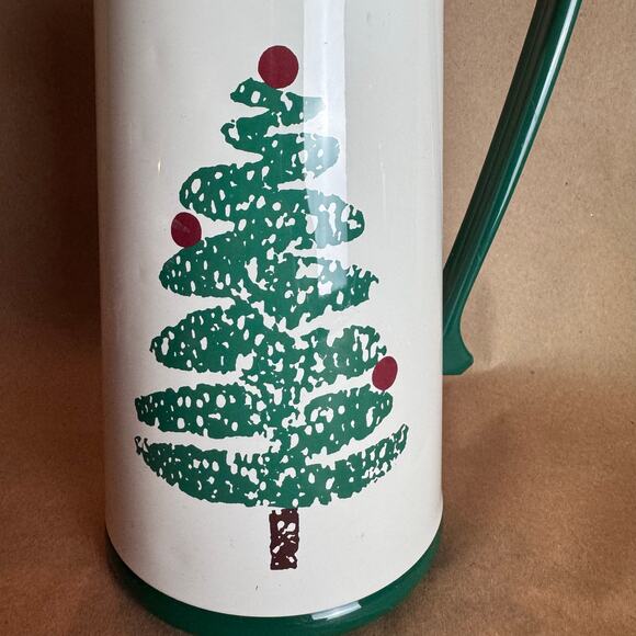 Vintage Christmas Tree Thermal Coffee Tea Hot Cocoa Carafe - Picture 2 of 6